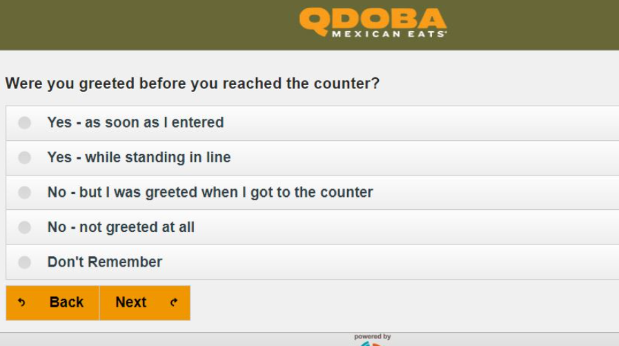 Qdoba Guest Satisfaction Survey