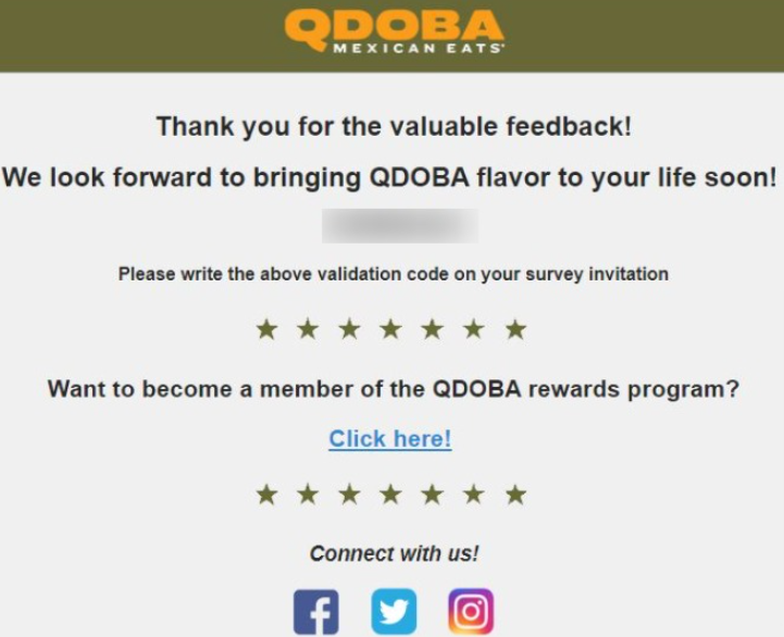 Qdoba Guest Satisfaction Survey